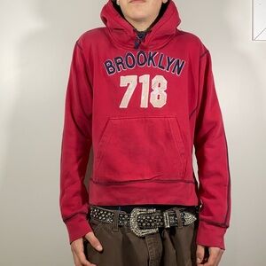 00s Y2k Red Brooklyn Hoodie